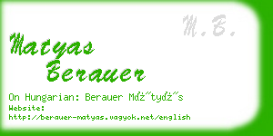 matyas berauer business card